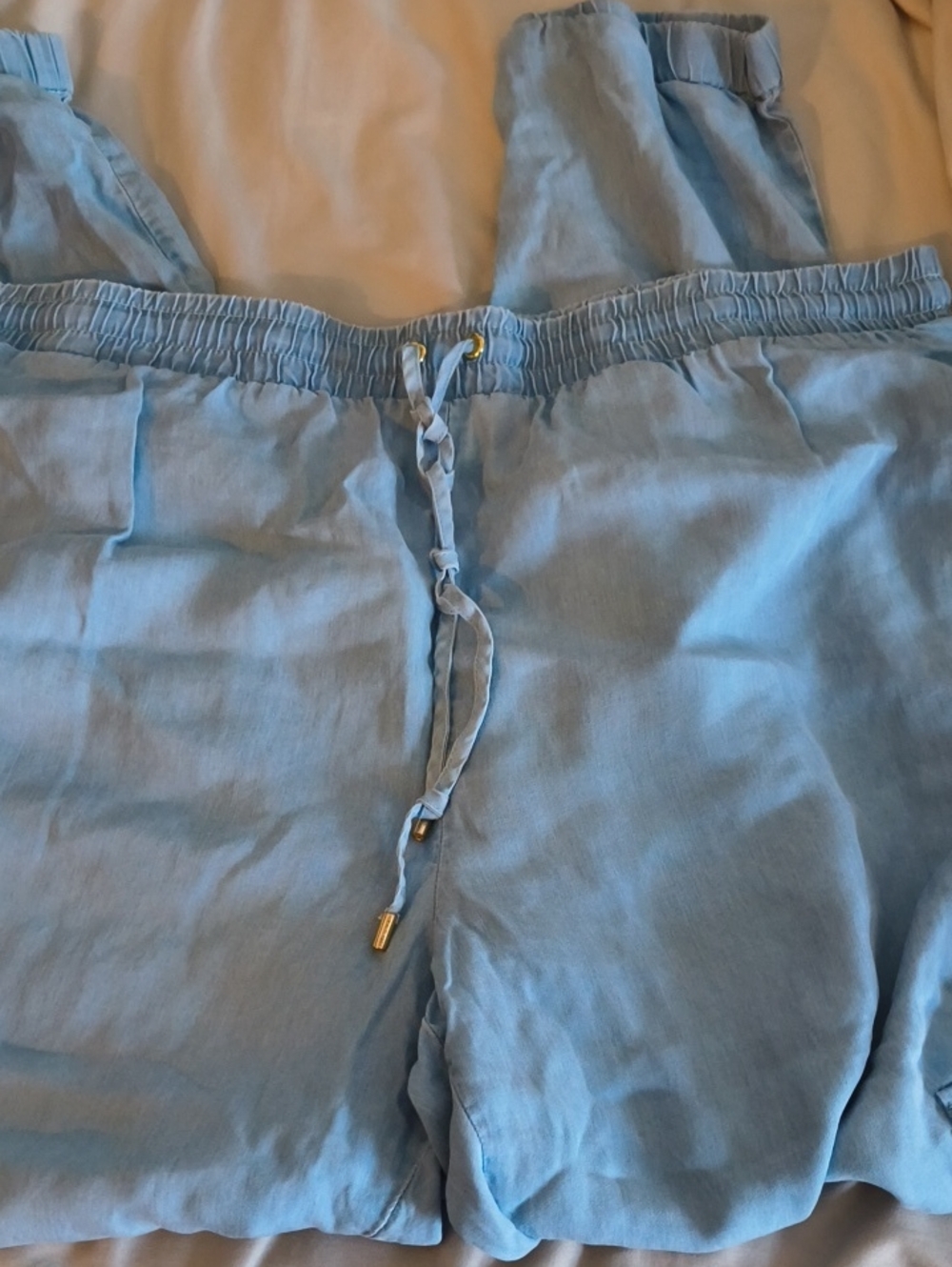 Michael Kors Light Blue Drawstring Jogger Pants